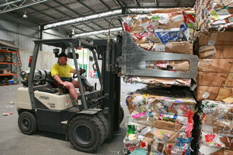 Cardboard recycling bale